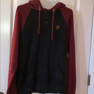 Red and black hoodie